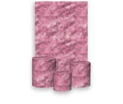 Painel De Festa Vertical 1,50 x 2,20 + Trio De Capas Cilindro - Efeito Lantejoulas Disco Mirror Rosa Escuro Quadrado 025