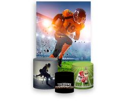 Painel De Festa Vertical 1,50 x 2,20 + Trio De Capas Cilindro - Esporte Futebol Americano 007