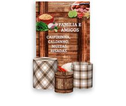 Painel De Festa Vertical 1,50 x 2,20 + Trio De Capas Cilindro - Feijoada Brasileira 008 Painel De Festa Vertical 1,50 x 2,20 + Trio De Capas Cilindro - Feijoada Brasileira 008