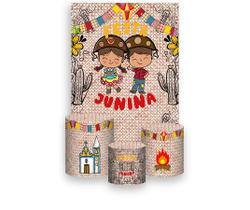Painel De Festa Vertical 1,50 x 2,20 + Trio De Capas Cilindro - Festa Junina Caipirinhas 005 Painel De Festa Vertical 1,50 x 2,20 + Trio De Capas Cilindro - Festa Junina Caipirinhas 005