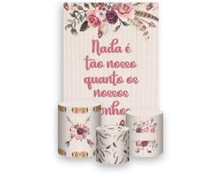 Painel De Festa Vertical 1,50 x 2,20 + Trio De Capas Cilindro - Filtro dos Sonhos Floral 020