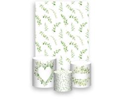 Painel De Festa Vertical 1,50 x 2,20 + Trio De Capas Cilindro - Folhagens Verdes 014