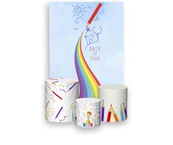 Painel De Festa Vertical 1,50 x 2,20 + Trio De Capas Cilindro - Formatura ABC Arco-íris 004