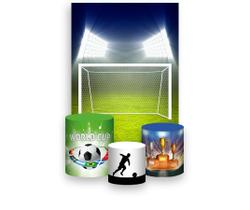 Painel De Festa Vertical 1,50 x 2,20 + Trio De Capas Cilindro - Futebol Campo Gool 015