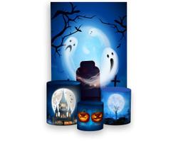 Painel De Festa Vertical 1,50 x 2,20 + Trio De Capas Cilindro - Halloween Cemitério Fantasmas 020 Painel De Festa Vertical 1,50 x 2,20 + Trio De Capas Cilindro - Halloween Cemitério Fantasmas 020