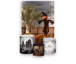 Painel De Festa Vertical 1,50 x 2,20 + Trio De Capas Cilindro - Halloween Espantalho Assombrado 009 Painel De Festa Vertical 1,50 x 2,20 + Trio De Capas Cilindro - Halloween Espantalho Assombrado 009