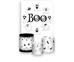 Painel De Festa Vertical 1,50 x 2,20 + Trio De Capas Cilindro - Halloween Fantasminhas Boo 037 Painel De Festa Vertical 1,50 x 2,20 + Trio De Capas Cilindro - Halloween Fantasminhas Boo 037