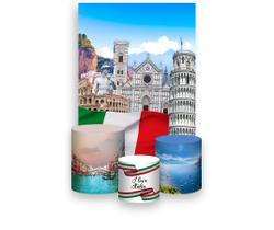 Painel De Festa Vertical 1,50 x 2,20 + Trio De Capas Cilindro - Itália Pontos Turísticos 009 Painel De Festa Vertical 1,50 x 2,20 + Trio De Capas Cilindro - Itália Pontos Turísticos 009