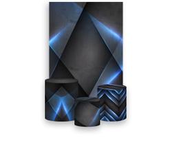 Painel De Festa Vertical 1,50 x 2,20 + Trio De Capas Cilindro - Masculino Azul 041