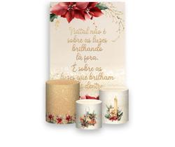 Painel De Festa Vertical 1,50 x 2,20 + Trio De Capas Cilindro - Natal Flores Vermelhas Chique 027 Painel De Festa Vertical 1,50 x 2,20 + Trio De Capas Cilindro - Natal Flores Vermelhas Chique 027