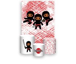Painel De Festa Vertical 1,50 x 2,20 + Trio De Capas Cilindro - Ninja Cute 033 Painel De Festa Vertical 1,50 x 2,20 + Trio De Capas Cilindro - Ninja Cute 033