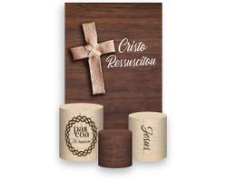 Painel De Festa Vertical 1,50 x 2,20 + Trio De Capas Cilindro - Páscoa Cruz Efeito Madeira 020 Painel De Festa Vertical 1,50 x 2,20 + Trio De Capas Cilindro - Páscoa Cruz Efeito Madeira 020