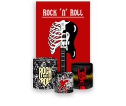 Painel De Festa Vertical 1,50 x 2,20 + Trio De Capas Cilindro - Rock And Roll Bandas 022