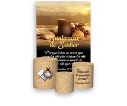 Painel De Festa Vertical 1,50 x 2,20 + Trio De Capas Cilindro - Santa Ceia do Senhor 017