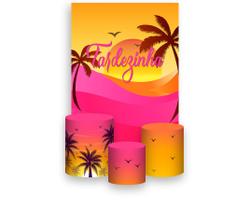 Painel De Festa Vertical 1,50 x 2,20 + Trio De Capas Cilindro - Tardezinha Verão Cores Quentes 010 Painel De Festa Vertical 1,50 x 2,20 + Trio De Capas Cilindro - Tardezinha Verão Cores Quentes 010
