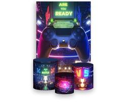 Painel De Festa Vertical 1,50 x 2,20 + Trio De Capas Cilindro - Video Game Arena 002