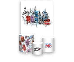 Painel De Festa Vertical 1,50 x 2,20 + Trio De Capas Cilindro - Volta ao Mundo Londres Ilustração 013 Painel De Festa Vertical 1,50 x 2,20 + Trio De Capas Cilindro - Volta ao Mundo Londres Ilustração 013