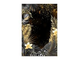 Painel De Festa Vertical 1,50 x 2,20 - Tropical Preto com Dourado 023 Painel De Festa Vertical 1,50 x 2,20 - Tropical Preto com Dourado 023