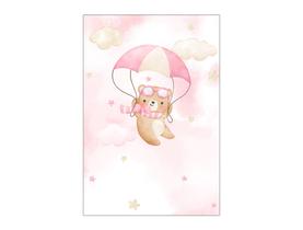 Painel De Festa Vertical 1,50 x 2,20 - Ursinha Aquarela Rosa e Bege 084