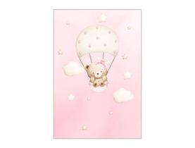 Painel De Festa Vertical 1,50 x 2,20 - Ursinha Baloeira Rosa 090