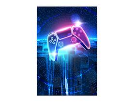 Painel De Festa Vertical 1,50 x 2,20 - Video Game Cidade Azul 007