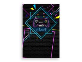Painel De Festa Vertical 1,50 x 2,20 - Video Game Retro Efeito Neon 001