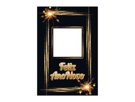 Painel De Festa Vertical Interativo 1,50 x 2,20 - Feliz Ano Novo Frame Fogos 022 Painel De Festa Vertical Interativo 1,50 x 2,20 - Feliz Ano Novo Frame Fogos 022