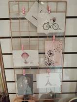 Painel De Foto Com Luz 30x60cm Dourada Mais Mini Prendedor