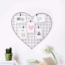 Painel de Foto Memory Board Coração Porta Retrato Organizador 55x46cm - FWB Painel de Foto Memory Board Coração Porta Retrato Organizador 55x46cm - FWB