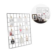 Painel de Fotos Memory Board Grade Metal Preto 48x48 Painel de Fotos Memory Board Grade Metal Preto 48x48