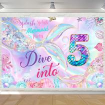 Painel de Fundo para Festa de Aniversário Sereia WNPCCNP 152x91cm