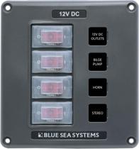 Painel de interruptor de disjuntor Blue Sea Systems 4320 4 Pos Painel de interruptor de disjuntor Blue Sea Systems 4320 4 Pos