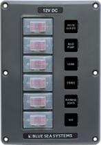 Painel de interruptor de disjuntor Blue Sea Systems 4322 6 posições Painel de interruptor de disjuntor Blue Sea Systems 4322 6 posições