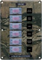 Painel de interruptor de disjuntor Blue Sea Systems 4325 6 Pos