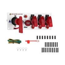 Painel De Interruptor De Ignição De Carro De Corrida Em Fibra De Carbono Com 5 LEDs 12V 20A Botão De Painel De Interruptor De Ignição De Carro De Corrida Em Fibra De Carbono Com 5 LEDs 12V 20A Botão De