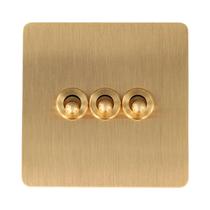 Painel De Interruptor De Luz Retrô Em Latão Com Botão Tipo Rocker 1/2/3/4 Vias Tipo 86 Para
