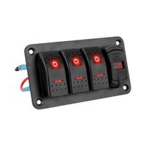 Painel De Interruptores À Prova d'Água 12V-24V Com Voltímetro Digital, Disjuntor E Porta USB Dupla