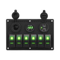 Painel De Interruptores À Prova d'Água Com 6 Saídas, 42A, Display Digital De Voltagem, Soquete De