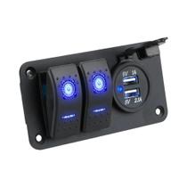 Painel De Interruptores Automotivo Impermeável 12V 24V, 2 Ou 3 Posições, Com Controle De Luz, Painel De Interruptores Automotivo Impermeável 12V 24V, 2 Ou 3 Posições, Com Controle De Luz,