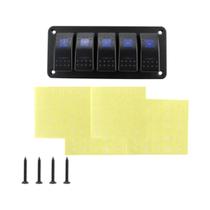 Painel De Interruptores Gangorra Azul 3-8 Grupos 5 Pinos Para Carros 12V 24V, Reboques E ATVs
