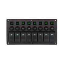 Painel De Interruptores Gangue De 8 Posições Para Barcos, Com Disjuntores LED 12V 24V Para Barcos, Painel De Interruptores Gangue De 8 Posições Para Barcos, Com Disjuntores LED 12V 24V Para Barcos,