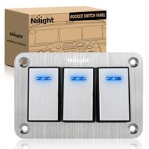 Painel de interruptores Nilight 3 Gang Rocker 12V/24V à prova d'água