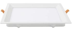 Painel de Led Blumenau de Embutir Recuado Quadrado 220x220x27mm Branco 22W Bivolt