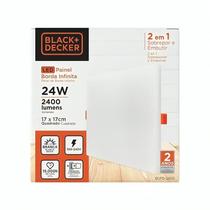 Painel De Led Borda Infinita 2 em 1 Frameless Potência 24w Temperatura Da Luz 6500k Quadrado - Black Decker Painel De Led Borda Infinita 2 em 1 Frameless Potência 24w Temperatura Da Luz 6500k Quadrado - Black Decker
