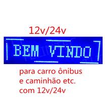 painel de led letreiro p10 68x20cm azul interno 12/24v painel de led letreiro p10 68x20cm azul interno 12/24v