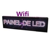 painel de led letreiro p5 rgb 70x20 celular externo