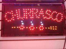 painel de led letreiro placa luminoso CHURRASCO 220V LED PISCAR