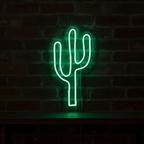 Painel de Led Neon Cacto verde tropical decoração abajur luminária econômico 34x19 Painel de Led Neon Cacto verde tropical decoração abajur luminária econômico 34x19