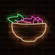 Painel de Led Neon Pote açaí decoração luminária sorveteria econômico 35x25 Painel de Led Neon Pote açaí decoração luminária sorveteria econômico 35x25