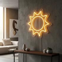 Painel de Led Neon Sol Lua decoração abajur luminária Art Prime Poá 40x40